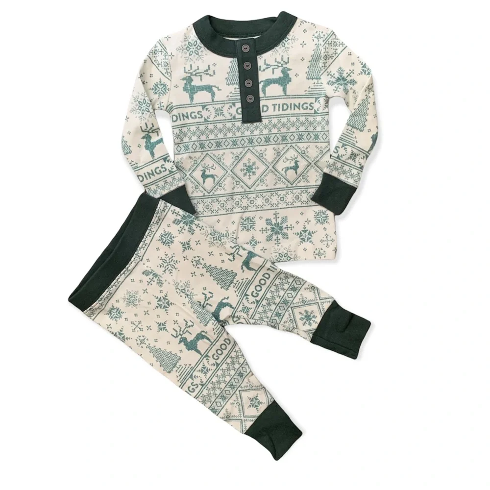 Hearth & Hand Unisex Green Good Tidings Pajamas